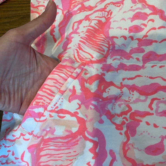 LILLY PULITZER CORAL REEF SKIPPER POPOVER LACE SLEEVE PULLOVER QUARTER ZIP PINK - Picture 5 of 10